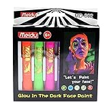 6 Stück Dunkeln Leuchtende Gesichtsbemalung Halloween Schwarzlichtfarbe UV Körperbemalung Ungiftige Fluoreszenzmittel Make Up Marker Dunkeln Leuchtende Farbe