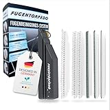 Fugentorpedo All-in-One Fugenbürsten Set – Fliesenfugenreiniger für Bad, Küche & WC – Fugenreiniger mit Griff, Bürsten & Schleifsteg (2mm, 3mm, 5,5mm) – Fugenreinigungsbürste gegen Kalk & Schimmel