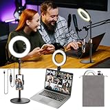 Railee Ringlicht mit Stativ Handy Laptop Videokonferenz Licht mit Klemme 6 Zoll Tisch LED Ring Light Selfie Ringleuchte Dimmbares Ansteckleuchte für Comptuer Monitor Zoom Meeting Streaming Vlog