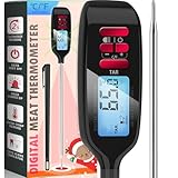 Antonki Digitales Fleischthermometer Lebensmittelthermometer - Sofortiges Bratenthermometer mit Extra-Langer Sonde für Grillen/Backen/Küche, Beleuchtetes Display, inkl. Batterie