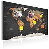 murando - Weltkarte Pinnwand & Vlies Leinwandbild 90x60 cm 1 Teilig Kunstdruck modern Wandbilder XXL Wanddekoration Design Wand Bild - Landkarte Karte Reise Geographie k-C-0048-v-a