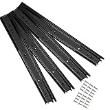 Schubladenschienen für Schrankschubladen, 3-fach gefaltet, Kugellager, 2 Paar, robuste Metallführungsschienen, schwarze Unterstützung, 45 kg, Seitenmontage, Tastaturablage, 25,4 cm - 50,8 cm (Farbe