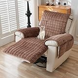 AHSBND Armlehnenbezüge Sofa AntiRutsch Fernsehsessel Schutzbezug：Sesselschoner Relaxsessel Bezüg Sesselüberzug für Zuhause mit Kindern und Haustieren Hund (Brown)