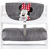 hauck Disney Sitzkissen Kompatibel mit Alpha+, Beta+ und Arketa Holzhochstuhl Highchair Pad Deluxe, Einfache Befestigung mit Klettverschluss, Maschinenwaschbar (Minnie Grey)