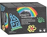 KREUL 43110 - Streety Straßenmalfarbe Set, 6 Farben mit je 200 ml, abwaschbare Flüssigkreide zum Malen mit Pinsel oder Roller, flüssige Straßenmalkreide, vegan, dermatologisch getestet, auswaschbar