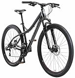 BIKESTAR Hardtail Aluminium Mountainbike Shimano 21 Gang Schaltung, Scheibenbremse 29 Zoll Reifen | 18 Zoll Rahmen Alu MTB | Schwarz & Grau