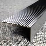 Edelstahl Treppenkantenprofil 100cm Treppenwinkel, L-förmige Tufen Kantenprofil, Rutschfester Treppenkantenschutz(90 * 40mm/3.54 * 1.58in)