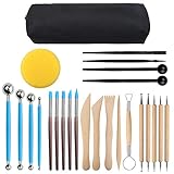 Viesap Modellierwerkzeug, 25 Stück Carving Tools Clay Keramik Sculpting Ton Werkzeug, Töpferwerkzeug Doppelseitige Carving Werkzeuge Sculpting Tools Mit Eine Aufbewahrungstasche Für Töpfer Künstler.