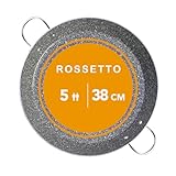 ROSSETTO Paella Pfanne Induktion 38 cm für 5 Personen Paella-pfanne für Gasgrill, Antihaft mit PFAS-frei Keramikbeschichtung beschichtet, Robuste Aluminum Paellapfanne