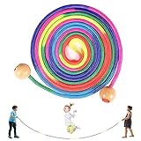 Qetlavee Springseil Kinder, 5 M Langes Springseil,Seilspringen für Mehrspieler, Kinderspiele für Einschulung in Schultüte I Geschenke für Mädchen & Junge, für Kinder ab 6,7,8,9,10 Jahre (Single)