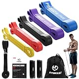 FitBeast Widerstandsbänder Set, 5 Level Pull-up-Bänder für Krafttraining, Crossfit, Powerlifting, Muskelaufbau, Heimtraining, Mobilität, Stretching (Helles Spektrum 5-170 LBS)