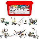 K'NEX 16511 Fantasie-Kreationsbereich 50 Modelle Baukasten, 417-teiliges pädagogisches Lernset mit Aufbewahrungsbox, Technik für Kinder, Konstruktionsspielzeug ab 5 Jahren