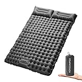 Doppel Isomatte Camping Isomatte für 2 Personen Ultraleicht Outdoor Schlafmatte mit Fußpresse Pumpe, Extra Dicke 10cm Aufblasbare Langlebige Selbstaufblasend Matratze mit Kissen für Reisen, Wandern