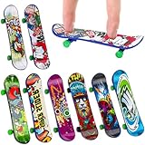 JEXOWIQ Finger Skateboard - 8 pcs Fingerskateboard Set Mini Fingerboards Skatepark Spiel für Kinder Partytütenfüller, Kindergeburtstag Geschenke,Schlüsselbund Dekoration (Zufällige Muster)