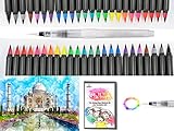 KUNSTIFY Brush Pen Aquarellstifte,Farben Set, Filzstifte Pinselstifte Fasermaler 1-5 mm, für Kalligraphie Hand-Lettering Bullet Journal Mandala Comics Manga Aquarell (24 Farben)