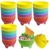 24 Stück Bunt Plastikschüssel, 313ML Mini Müslischalen, Mehrweg Suppenschüsseln, Snackschale, Dessertschale, kleine schüsseln für Müsli, Suppen, Eiscreme,(Unzerbrechliche aus Polypropylen, 6 Farben)