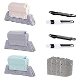 Csirnto Fensterrillen Reinigungswerkzeug 9 Stück Fensterreinigungsbürste Rillenreinigungsbürste Groß Reinigungsbürste für Fensterrillen für Saubere Fensternuten Türnähte und Ecken