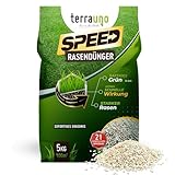 Terrauno - SPEED Rasendünger Sommer/Frühjahr & Herbstrasendünger I Sofortwirkung nach einem Tag I Universaldünger I 5 kg für 250 m² I schneller Wachstumsschub I Bonsaidünger