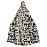 HUOQI Erwachsene Kapuzenumhang Mantel Frauen Männer Halloween Kostüm Maskerade Cosplay Kostüm Weihnachtsfeier Robe Schal Schwarz Winter Damen (Blue, M)