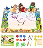 lenbest Spielzeug Kinderspielzeug ab 1 2 3 Jahre - 100×100cm Wasser Doodle Matte - Aqua Magic Doodle Matte - Große Wassermalmatte - Spiele - Montessori Spielzeug