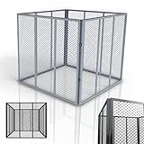 Juskys Metall Komposter 800 L, verzinkter & pulverbeschichteter Stahl, wetterfest, Belüftung durch Gitterrahmen, schnelles Kompostieren – Silber