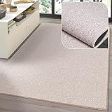 the carpet Natal Moderner einfarbiger Teppich Wohnzimmer, für die Küche geeignet, Tufting, robuster Kurzflor mit Filz-Rücken, weich & pflegeleicht, Beige, 160 x 230 cm