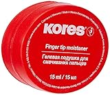 Kores - Fingeranfeuchter für Zählen, Sortieren und Ablegen, Antibakteriell und Ungiftig, Praktischer Plastik Behälter, Packung von 1 x 25ml
