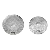 ALFAAL Silbernes Leises Becken 16'' China Becken + 10'' Splash Becken Für Schlagzeug Beckenzubehör