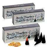 Bockauer Räucherkerzen Erzgebirgische Aecht Bucker Raacherkerzle - Echt, Räucherduft:3 Packs Weihrauch