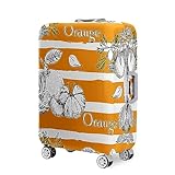 Highdi Sommerfruchtdruck Kofferschutzhülle,Kratzfest Staubdicht Kofferhülle,Koffer Schutzhülle Elastisch Kofferhülle Kofferschutzhülle,Kofferüberzug mit Reißverschluss (Orange,m)