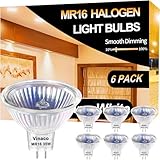 Leuchtmittel MR16 GU5.3 Halogen, 6er-Pack 12V GU5.3 35W, Leuchtmittel MR16 Warmweiß 2800K Dimmbar, Lange Lebensdauer MR16 12V 35W Halogenstrahler mit Klarglasabdeckung, Hohe Leistung Halogen MR16