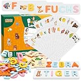 ZOOI Montessori Spielzeug ab 3 4 5 6 7 8 Jahre Junge, Spielzeug ab 3 4 5 6 7 8 Jahre Mädchen, Buchstaben Lernen Lernspiele ab 3-8 Jahre, Kinderspielzeug ab 3 Jahre Steckpuzzle Holz