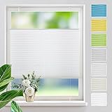 Plissee ohne Bohren Plissees Klemmfix,weiß 45x100cm Easyfix Plisseeroll Rollo für Fenster Einfache Montage Sichtschutz und Sonnenschutz