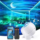 Sternenhimmel Projektor Kinder, 180-Lichtmodi Nordlicht Projektor Sternenhimmel Projektor,8 White Noise Galaxy Projector Sternenprojektor, Bluetooth Nachtlicht Sternenhimmel Aurora Nordlicht Projektor