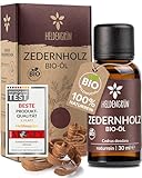 Heldengrün© BIO Zedernholzöl [100% NATURREIN] - Zedernöl Bio aus nachhaltigem Himalaya Zeder - Echter Zedernholz Duft - Ätherische Öle Zedernholz