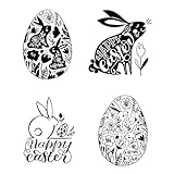 ZHAPEG Transparente Silikonstempel Osterhase Siegelstempel DIY Scrapbooking Basteln Kartenherstellung Prägung Foto Journal Album Dekor