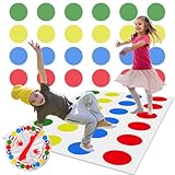 WUGU Twister Spiel für Kinder & Erwachsen, Kindergeburtstag Spiele Ab 6 Jahre, Twisting Spielmatte, Gartenspiele, Partyspiele, Familienspiel, Lustiges Spiel Für Drinnen Und Draußen