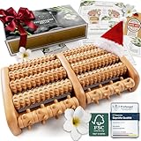 HELDSON® Fußmassageroller Holz - FSC®100% - Fußmassagegerät - Massage Roller für Fußmassage - Foot Massager - Fussmassageroller - Fussmassagegerät - Massagegerät für Füße - Fersensporn