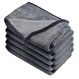 Mucek 5 Stück Shiny Bath XXL Trockentuch, Shiny Wipes Tücher original, Fast Dry Trockentuch 40x60cm, Duschkabinen Tuch zum Wasser Abziehen in Dusche und Bad, Haushalt Saugstarkes