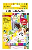 Eberhard Faber 550020 - Colori Filzstifte in 20 brillanten Farben, Doppelfasermaler mit dicker und dünner Spitze, im Kartonetui, für feines Zeichnen und flächiges Malen