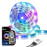 ACICILI LED Strip 10m, RGB LED Streifen mit App-Steuerung, Bluetooth Led Lichtband Selbstklebend Sync mit Musik, Flexibel LED Lichterkette für Weihnachtsdeko, Küche, Party