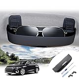 BIBIBO Brillenetui für Audi A3 8V A4 B8 B9 A5 A6 C7 C8 Q3 8U Q5 Q7, Auto Sonnenblende, Sonnenbrillen Brillen Halter, Auto Innenraum Aufbewahrungsbox Organizer (Schwarz)