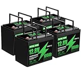 DATOUBOSS 12V 100Ah LiFePO4 Batterie 4er Pack, 1280Wh Lithium Akku mit 100A BMS, über 15000 Zyklen, Erweiterbar in Serie/Parallel, Solarbatterie für Wohnmobil, Camper, Boot & Off-Grid Systeme