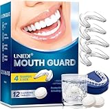 Knirscherschiene für Nacht Zahnschiene Knirschen - Formbare Zahnschienen zum Schutz vor Zähneknirschen und Kieferpressen - Nachtschienen für Erwachsene mit 12 Reinigungstabletten (2.5in)