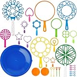 Seifenblasen Set für Kinder und Erwachsene, 30 Stücks großes Blases Zauberstabes Seifenblasenstab Zubehöre Set für Geburtstage, Partys, Hochzeiten