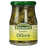 Feinkost Dittmann Kräuter Oliven, grün ohne Stein, 170g