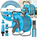 GARTENSCHLAUCH SCHLAUCHTROMMEL WASSERSCHLAUCH 1/2' 50M MIT GARTENBRAUSE & KUPPLUNG ANSCHLUSS SET CELLFAST Trommel Schlauchaufroller 1/2 Zoll Schlauchwagen mit Schlauch Flexible Anti-Verdrehung