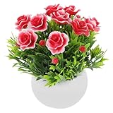 Cabilock Künstlicher Bonsai mit Stabilem Topf Realistische Künstliche Pflanze Pflegeleichtes Tischdekor für Wohnzimmer Büro und Restaurant Kompakte Kunstpflanze für Sichere Heimdekoration