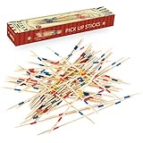 Gonoelec 41 Stück 19cm Mikado Stäbchen, Bambus Pick Up Sticks Spiel Klassisches Tischspiel Spaß Familie Brettspiel Geschenk für Erwachsene und Kinder