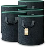 GardenGloss® Pflanzsack (5 Stück) - 12L Pflanztasche aus Vliesstoff - Pflanzentasche für Kartoffeln, Tomaten und Erdbeeren - Farbe Schwarz - Verwendung im Innen- und Außenbereich